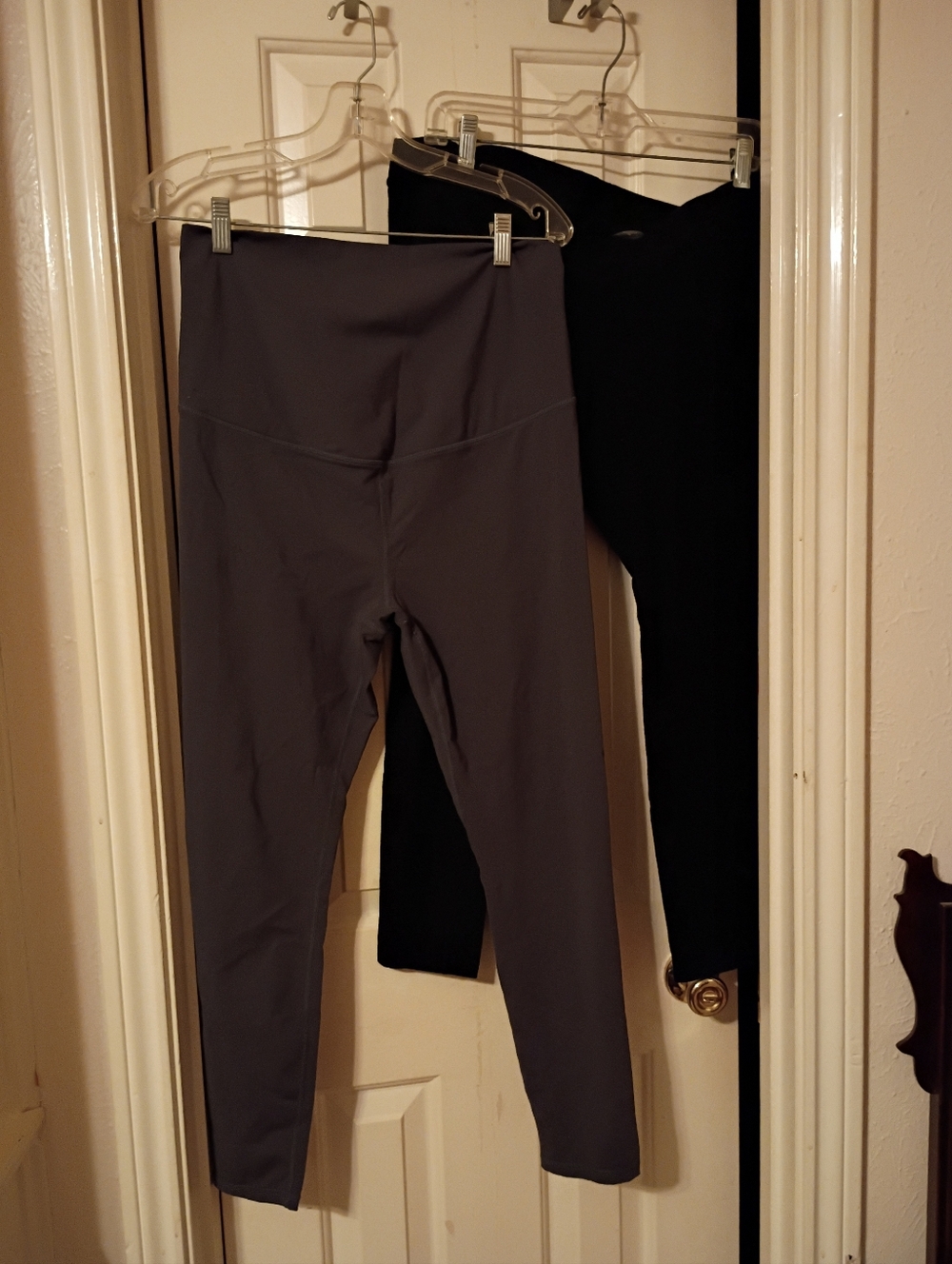 Fabletics High-Waisted Leggings in Charcoal Gray and Old Navy Leggings in Black